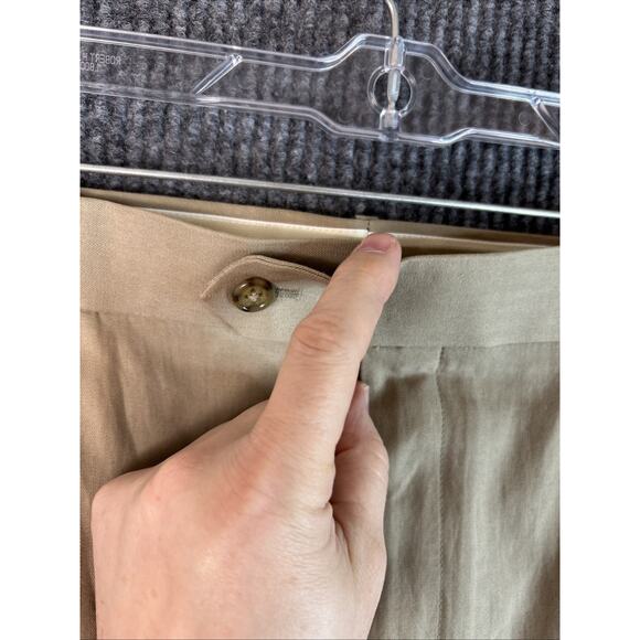 Cordovan & Grey Mens Pleated Dress Pants Sz 44 Khaki Silk Blend Preppy Business - Picture 7 of 14